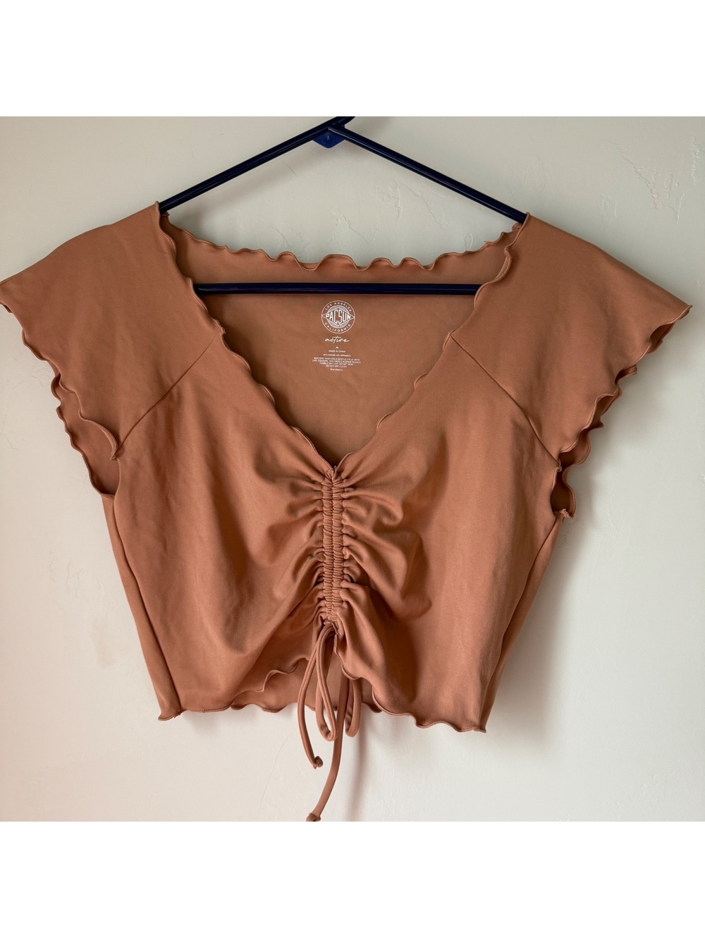 PacSun Active Ruched Crop Top | Medium